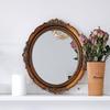 Vintage Baroque Wall-Mounted Mirror for Bedroom Artistic Elegant Home Decoration Environmentally Gold Large Stand Desktop Mirror