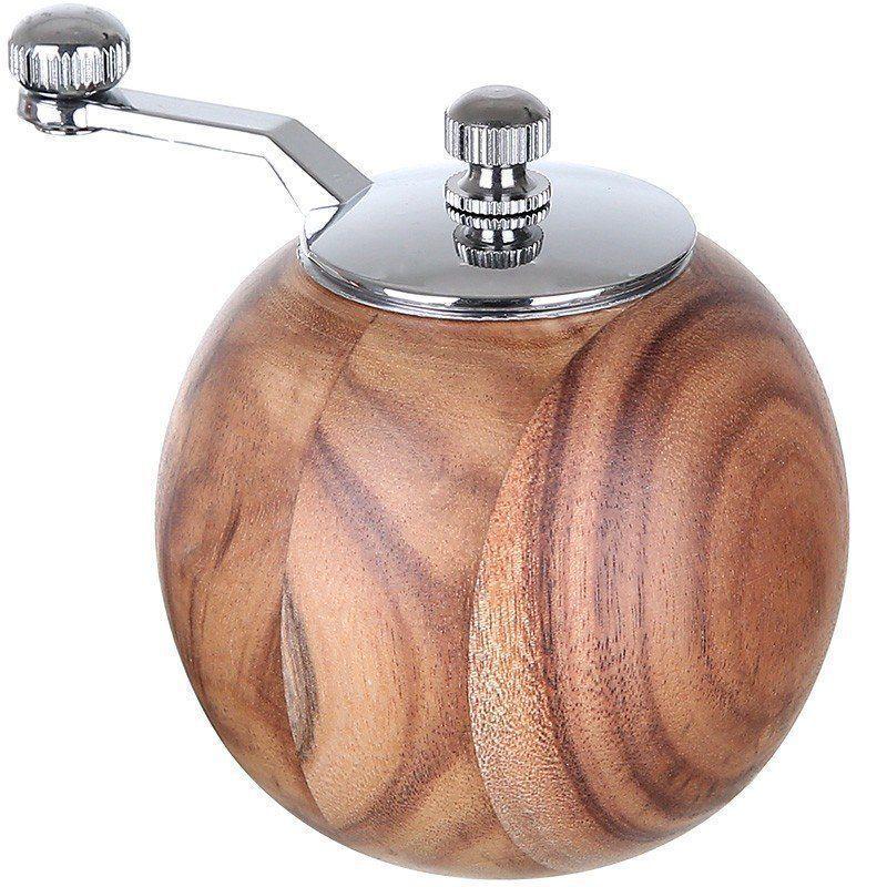 Adjustable Hand-Cranked Wooden Pepper Grinder for Freshly Ground Black and Sichuan Peppercorns