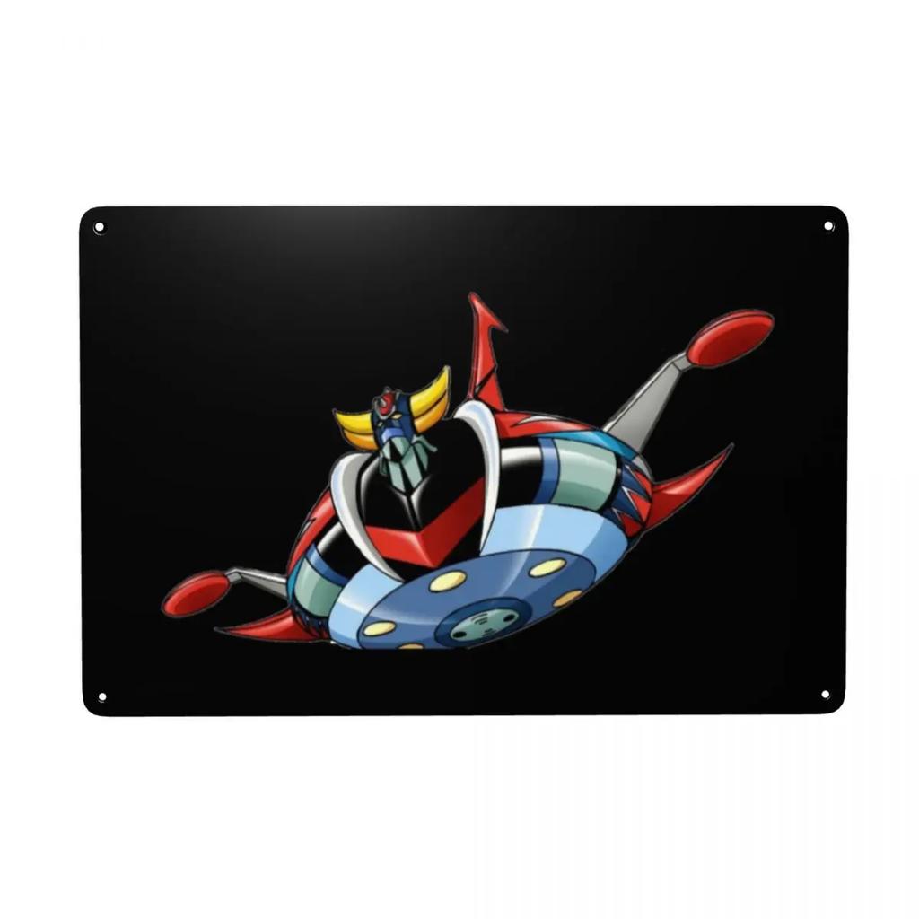 UFO Roboter Grendizer Goldorak Zeichen Custom Vintage Mazinger Z Metallschild für Pub Café Hof Man Cave Bar Wandkunst Dekor
