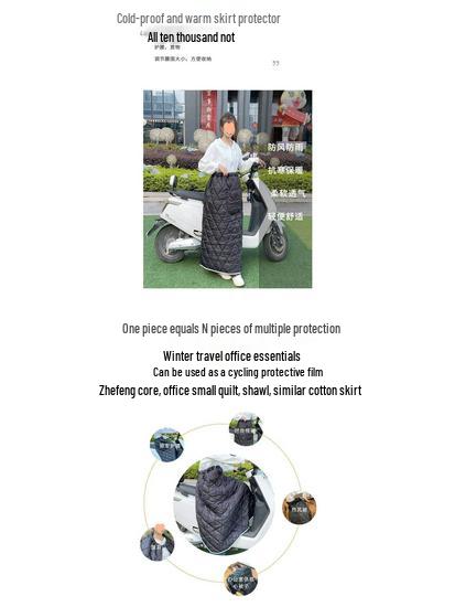 Electric Bicycle Windproof & Waterproof Winter Apron with Fleece Lining and Coldproof Leg Warmers