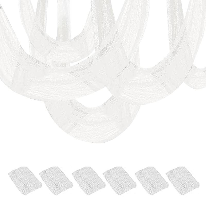 6 STÜCKE Halloween Dekoration Weiß Schwarz Gaze Tuch Gothic Spukhaus Gruselige Scary Gaze Szene Prop Halloween Party Home Decor