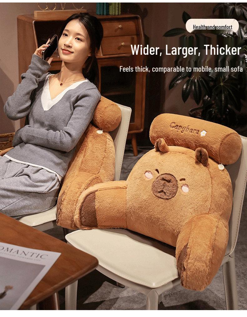 Capybara Faux Fur Lumbar Pillow