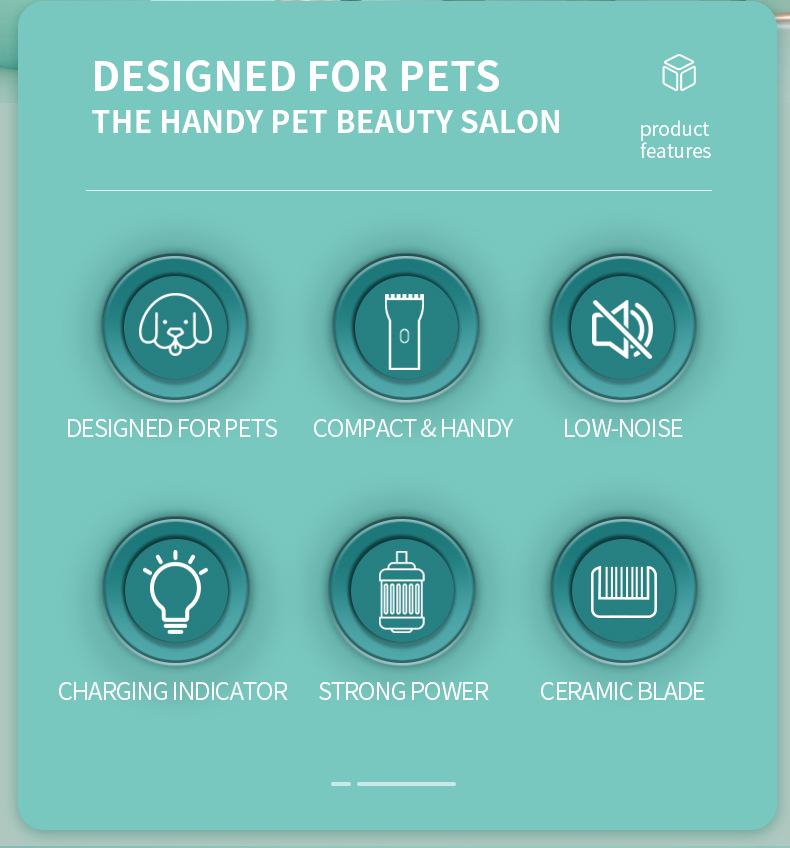 Cichy Wodoodporny Elektryczny Trymer do Sierści Zwierząt Domowych dla Kotów i Psów
