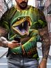 2026 New Men's 3D Dragon Print T-shirt Casual Short-sleeved Pullover Polyester Round-neck Summer Outdoor Clothing Adult Size