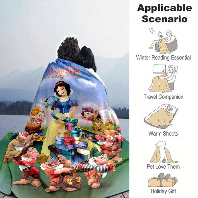 1pc, Snow White and the Seven Dwarfs Gift of Home Decor Cozy Blanket for Bedroom, Living Room, Travel, Camping, Car