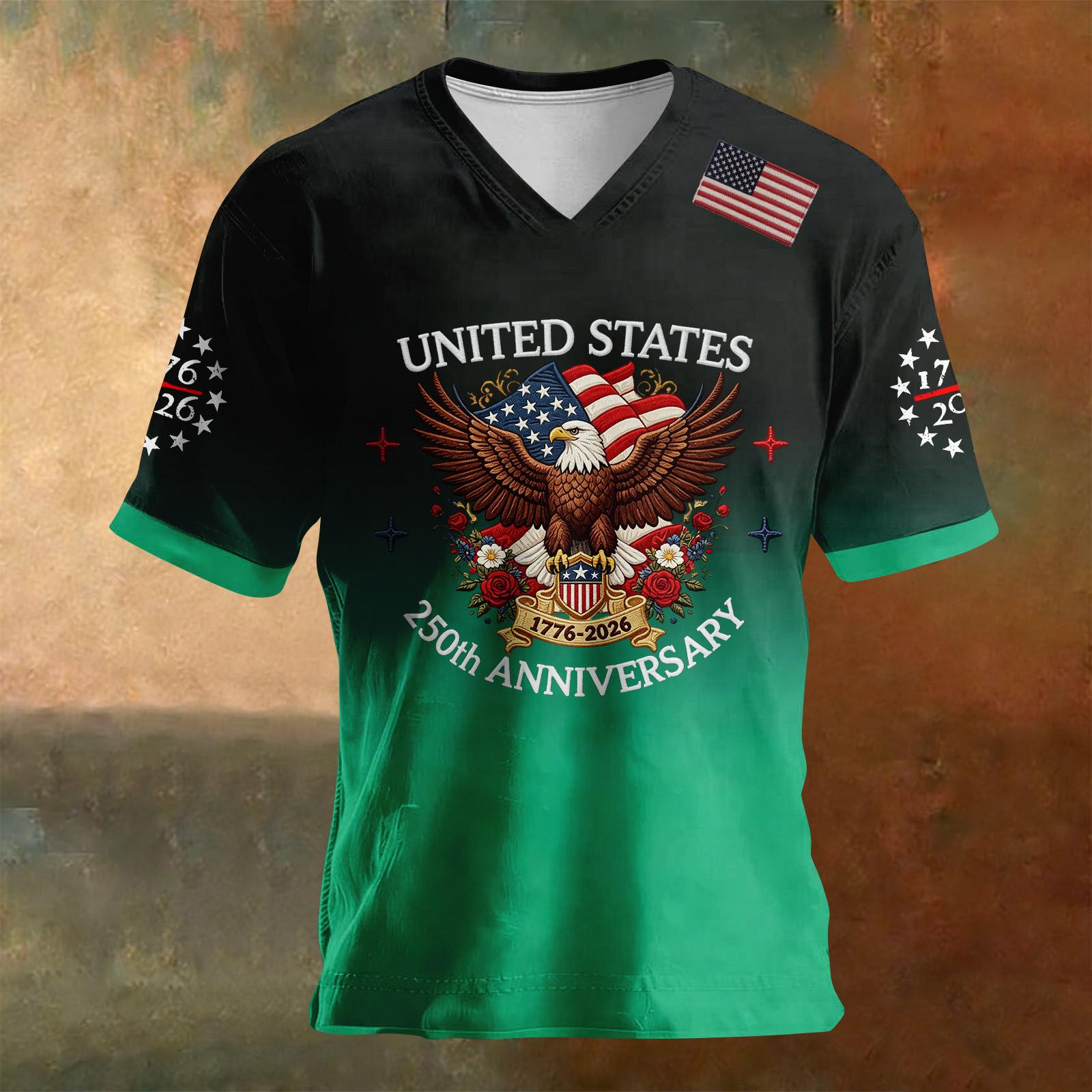 Men s Summer V-neck Printed Short-Sleeve Casual Comfortable Short-Sleeve L зелёный