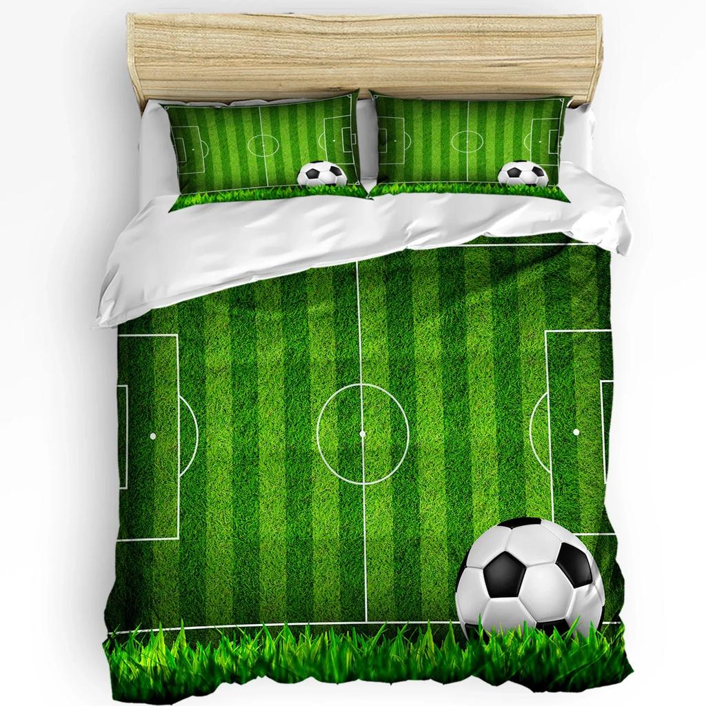 Soccer Balls Football Design Bedding Set 3pcs Duvet Cover Pillowcase Kids Adult Quilt Cover Double Bed Set Home Textile