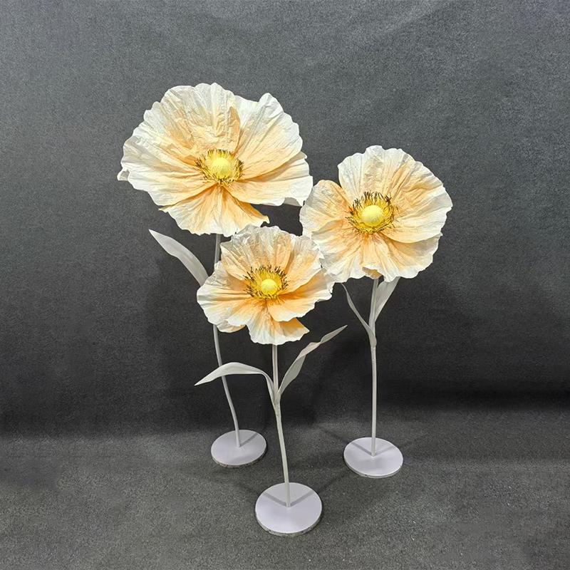 Giant Handmade Poppy Aisle Flowers for Wedding Background Decoration