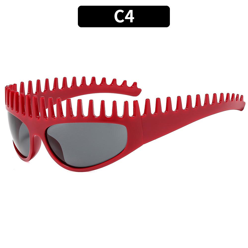

Fashion Wave Toothed Sunglasses For Women Men Trendy Wraparound Big Leopard Sun Glasses Sports Cat Eye Hairbands Eyewear
