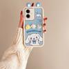 KEYSION Cute Ear 3D Cartoon Case for TECNO Spark Go 2 with Bracelet Soft Silicone Shockproof Phone Cover for Tecno Pop 10
