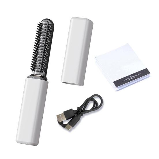 Mini Cordless Hair Straightener Brush Portable Women Bangs Hair Straightening Comb USB Rechargeable Fast Heating Electric Hair Brush