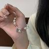 Women's Retro Geometric Bracelet with Strawberry Beads and Chinese Hanzi Pendant