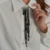 2026 Exaggerated Long Tassel Chain Black Crystal Women's Brooch Handmade Bead Multi-Layer Chain Fixed Needle Clothing Decoration