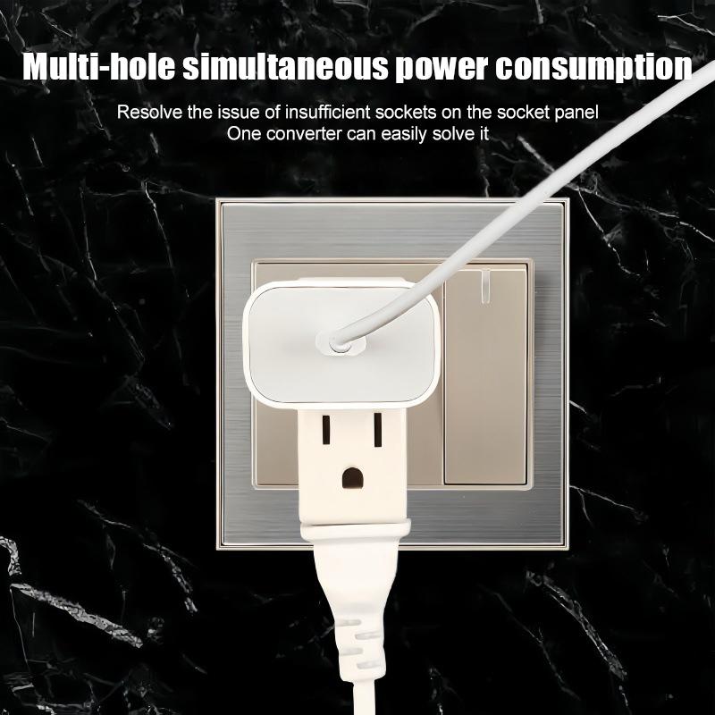 3 In 1 American Standard Power Plug Adapter Nema 1-15P Male To Female 125 Degree Rotation Us 2 Pin To 3 Pins Socket