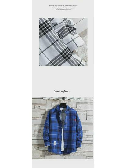 Hong Kong Style Men's Plaid Sun Protection Jacket - Long-Sleeved, Lightweight, Trendy & Stylish.