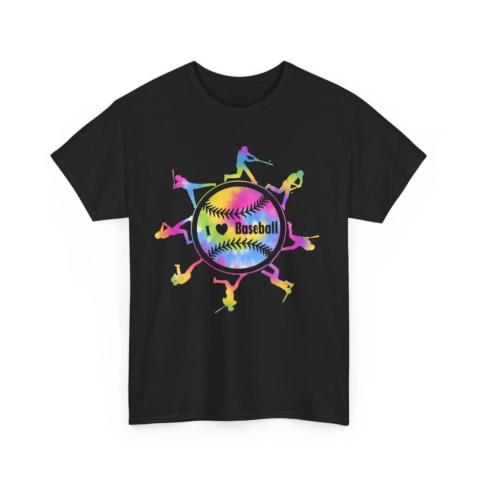 Baseball Shirt, Baseball Sports Lovers Baseball Player Tie Dye T-shirt M