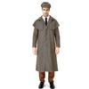 Halloween Male Costume Sherlock Holmes Vintage Plaid Trench Coat Stage Performance