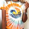 Lässiges kurzärmeliges T-Shirt mit Rundhalsausschnitt, modisches kurzärmeliges Oberteil mit Rundhalsausschnitt