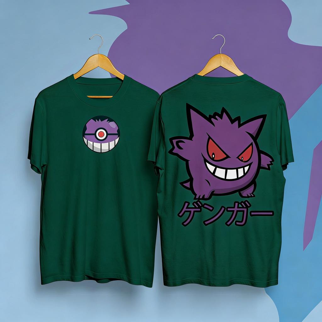 Oversized Pokemon Gengar Graphic T Shirt Men Women Cotton Short Sleeve Tee Streetwear 2026 Summer Cartoon Print Casual Tops Y2k