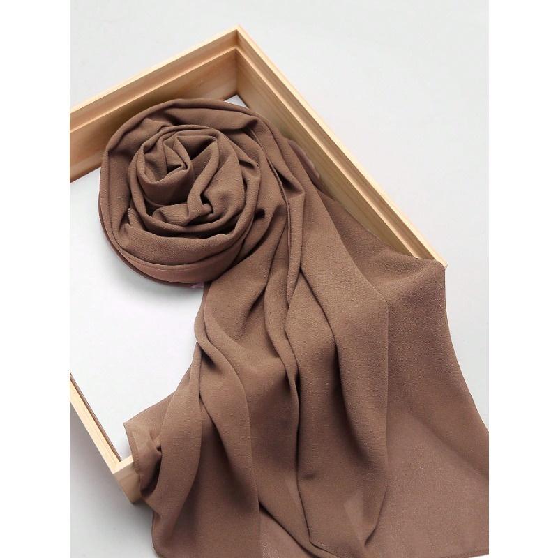 1pc Casual Versatile Solid Color Chiffon Scarf