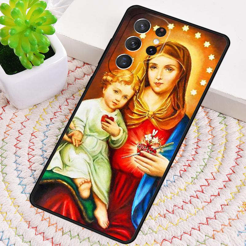 Virgin Mary And Jesus Heart TPU Phone Case For Samsung Galaxy note 10 pro S26 S25 S24 S23 S22 Ultra Plus S21 FE S20 Cover