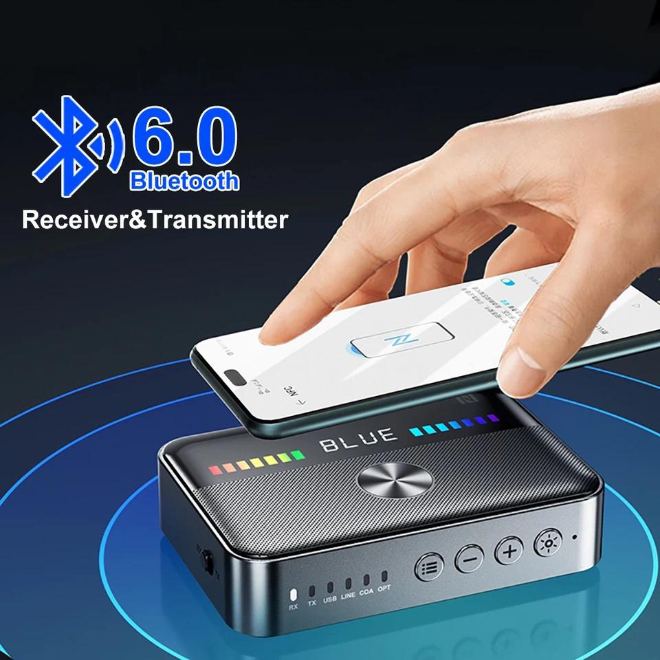 NFC Bluetooth 5.3 Receiver Transmitter Digital To Analog Converter DAC Low Latency Wireless Audio Adapter for TV PC Car Speaker