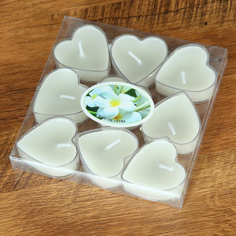 9 Pvc Boxed Valentine's Day Romantic Proposal Whitening Tea Wax Exquisite Heart-shaped Candles Ins Small Candles