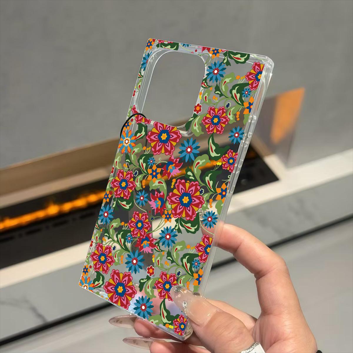

Square Back Tube Protection Clear Case For iPhone 14 Pro Max 12 13 11 15 Plus 16 ProMax ,During The Warmth Of Spring All The Flowers Bloom Pattern iphone 11 ProMax