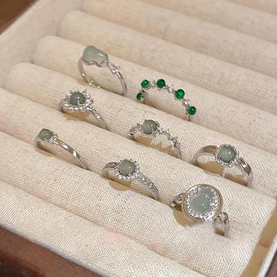 Adjustable Zircon Water Drop Gourd Ring: Chic, Retro, High-End Fashion Jewelry for Women