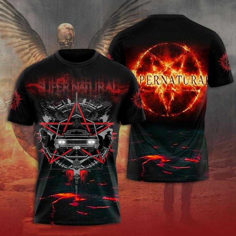 Summer Supernatural TV Series 3D Printing Tshirt Fashion Men Women Harajuku Short Sleeve O-neck Tee Top Oversized Clothing