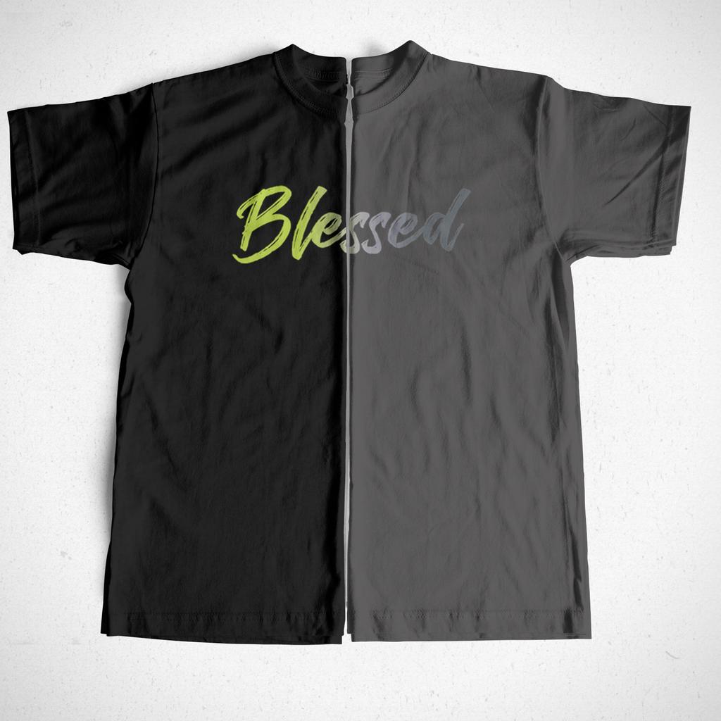 COOLMIND 100% Cotton Cool Blessed Print Men T Shirt Casual Loose Streetwear Men Tshirt o-neck Loose Tshirt Tee Shirts Tops