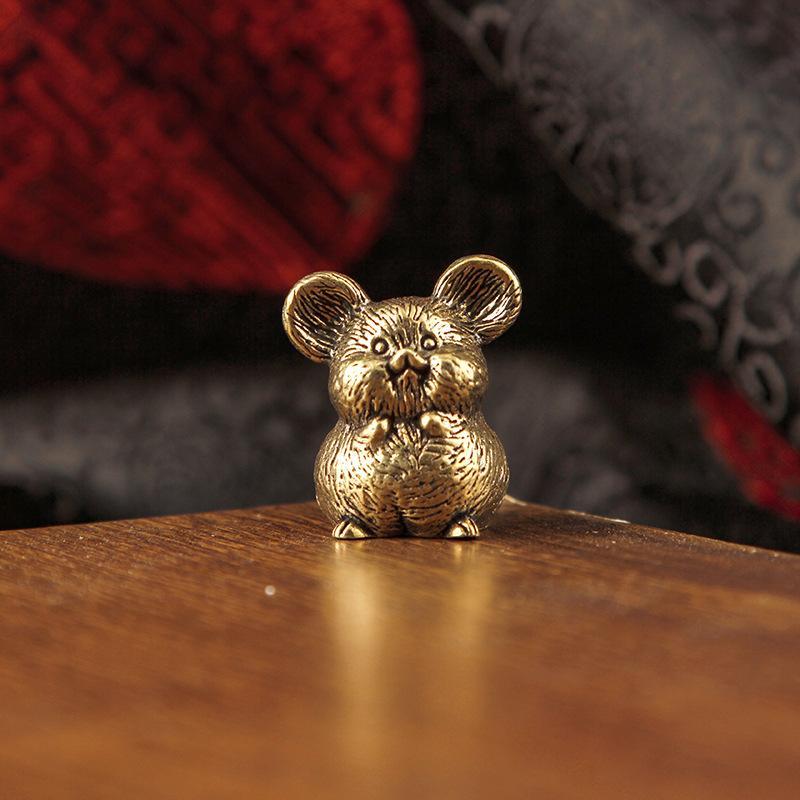 Brass 12 Zodiac Animal Head Sculpture Small Statue Desktop Ornaments Vintage Beast Figurines Mini Lucky Home Decorations Crafts