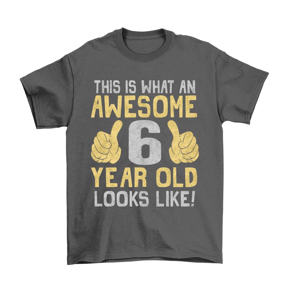 

Boys 6th Birthday T-Shirt Kids Awesome 6 Year Old GIFT Idea Celebration Party XL