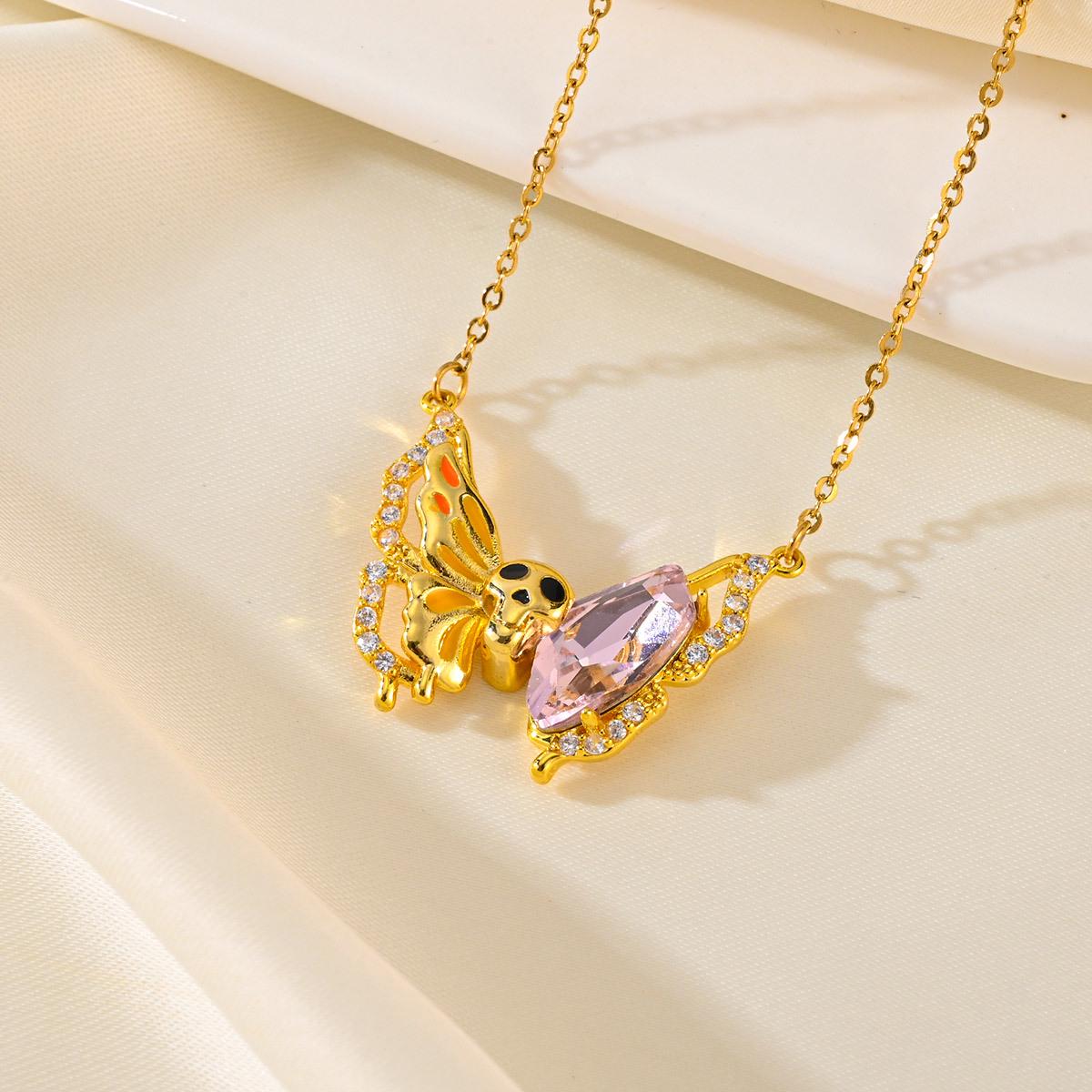 Chic Butterfly Rhinestone Clavicle Chain with Niche Design