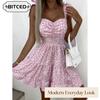 Moda dama vara primavara fara maneci rochii casual cu decolteu in V