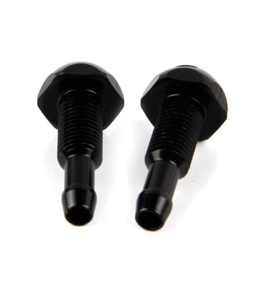 2 Pcs CNC Car Windshield Wiper Water Nozzles Hood Spray Jet Window Washer Nozzle