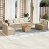 VidaXL Garden Lounge Set with Cushions 9 Pcs Beige Braided Resin 3224084