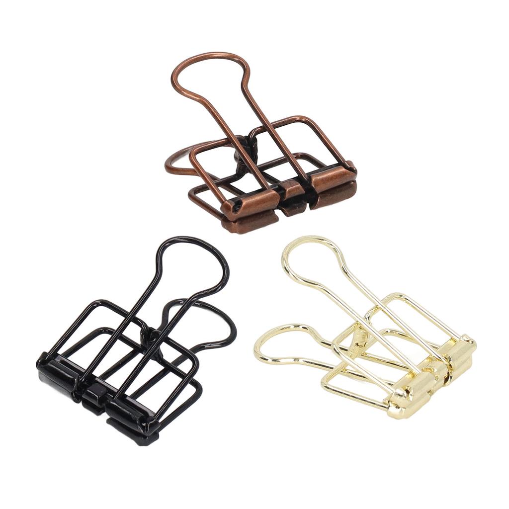 80Pcs Hollow Clips 0.7in Sturdy Metal Hollow Out Strong Clamping Paper Clamps for Home Office