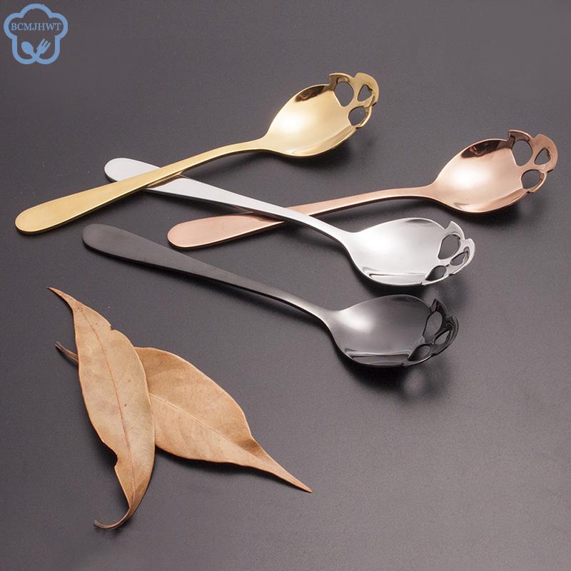 

1pcs Skull Shovel Spoons Stainless Steel Teaspoons Creative Coffee Spoon For Ice Cream Dessert Scoop Tableware Cutlery Set