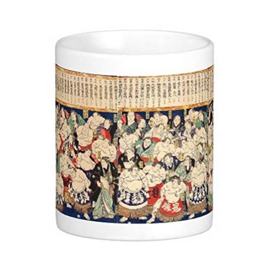 Mug of the second generation Utagawa Nippon Sumo Brave Sekitori Photo Mug the right of Nippon Sumo Brave Sekitori Kuniteru's "Dai Mirror" 2 (Ukiyo-e