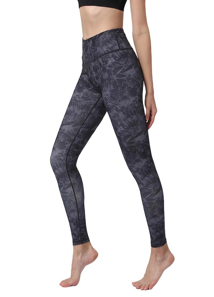 Ashley Hot Yoga Sports Tights with Print Women's Leggings, Moisture-Wicking, Quick-Drying, Stretch, 9-Length (03#) YS317,L