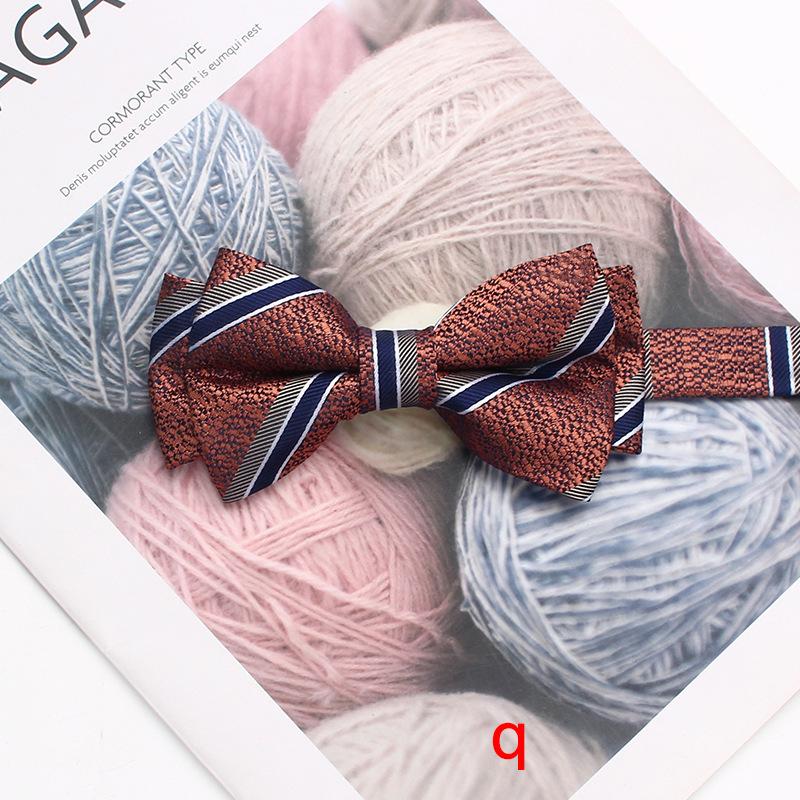 Färgvävd Jacquard Herrfluga 6cm Dubbellager Randig Liten Blomma Affärs Retro Kostym Skjorta Fluga