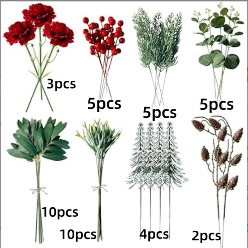 Mixed Artificial Flowers Bouquet with Eucalyptus Leaves And Silver Willow Cuttings for Wedding Floral DIY Home Decor