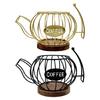Space Efficient Coffee Capsules Organizers Metal Wrought Iron Construction Multifunctional Countertop Storage Basket