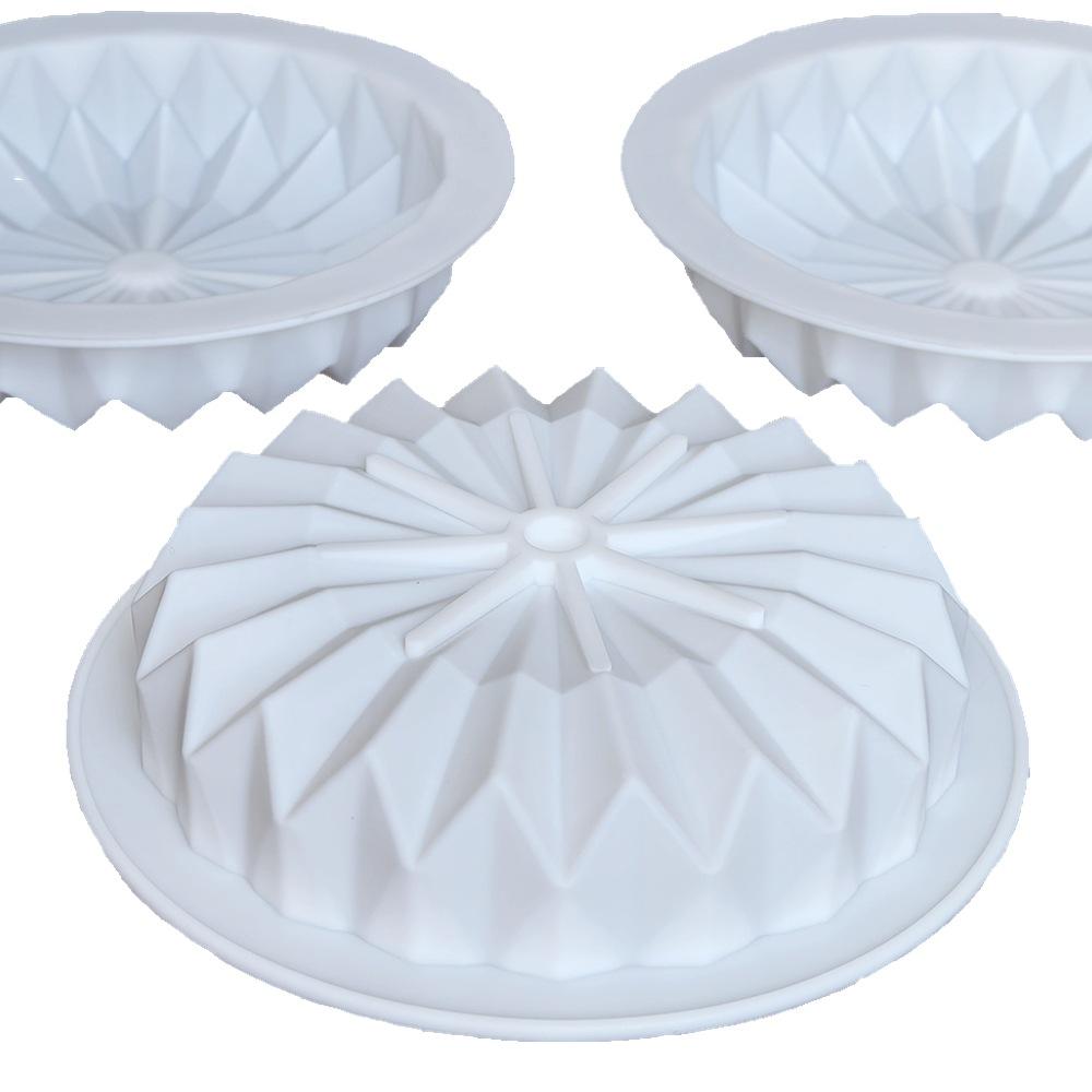 1 Pc 15 Pleated Chocolate Chips Pleated Silicone Mousse Mold, Round Origami Cake Edge Decoration DIY Baking