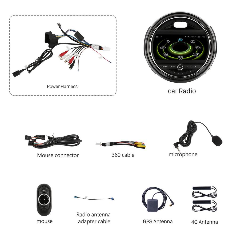 Compatible with 2014-2019 BMW MINI Cooper F54, F55, F56, F60 Featuring Ambient Lighting and Navigation.