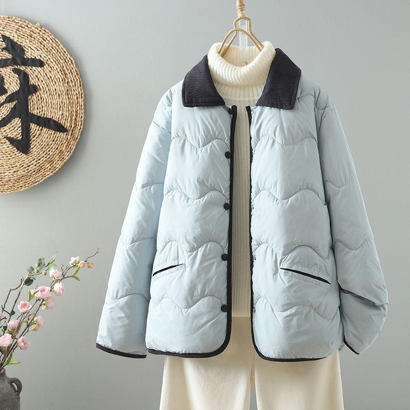 Xiaoxiangfeng Padded Jacket Women's Winter Short Autumn and Winter Small Retro Lightweight Jacket Women's Autumn and Winter Padded Jacket Women