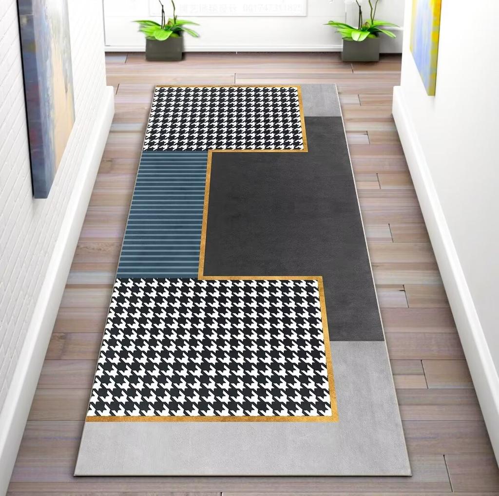 Modern Abstract Corridor Carpet Living Room Aisle Decoration Hall Kitchen Non-slip Runner Rug Bedroom Doorway Washable Floor Mat