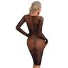 Womens Glossy Stretchy See-Through Bodycon Dress Lightweight Long Sleeve Dresses Lingerie