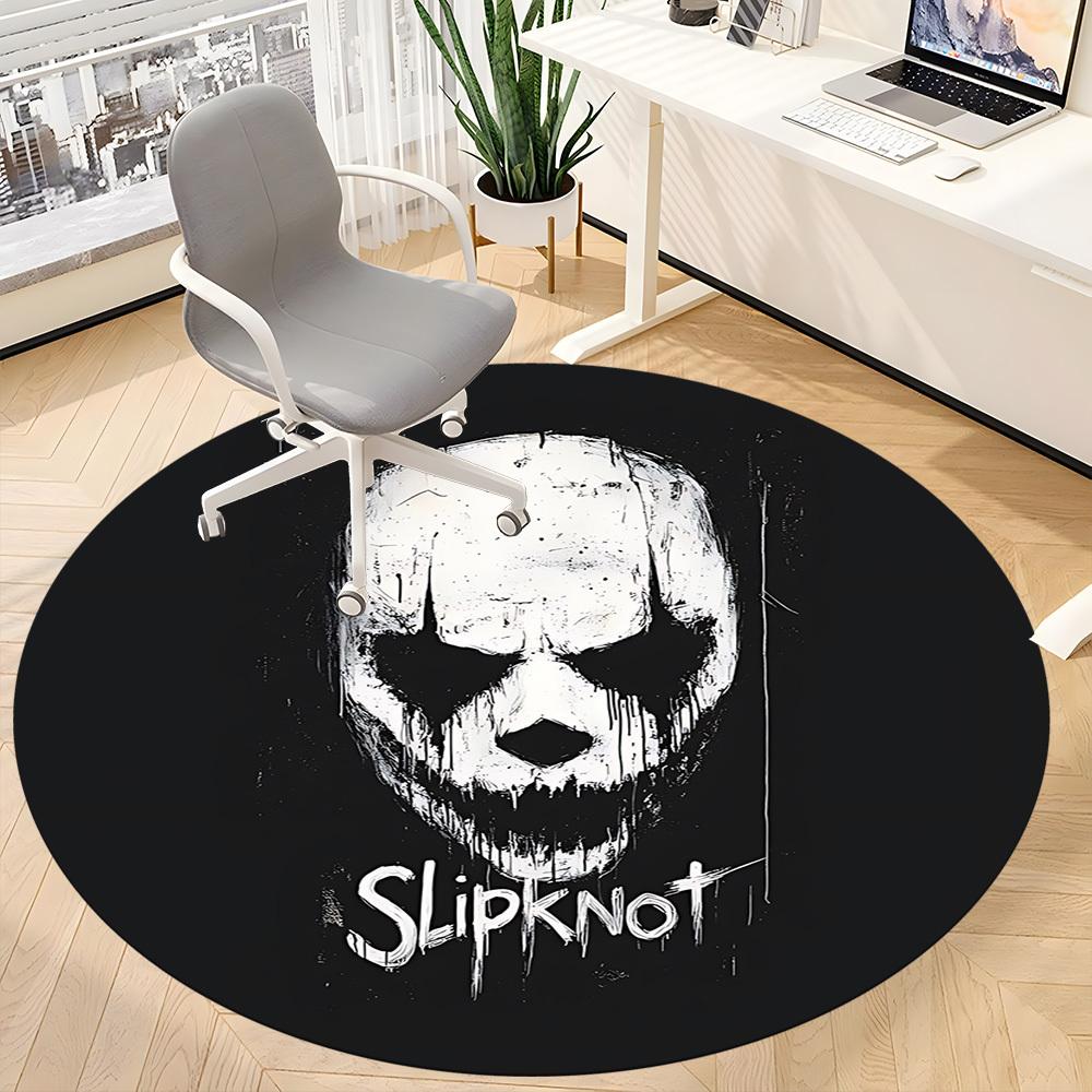 1PC Slipknot Band Logo Office Round Rug Perfect for Office Non-Slip Backing, Decorative Floor Mat yy250916010